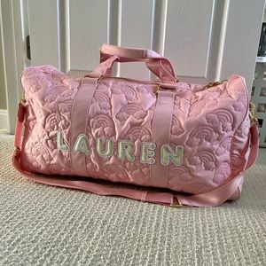 Stoney Clover Puffy Over The Rainbow Duffel Bag with LAUREN patches